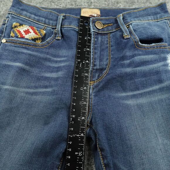 Driftwood Jeans Womens 24 Blue Denim Classic Fit Marilyn Skinny Rodeo Embroidery - Picture 10 of 12